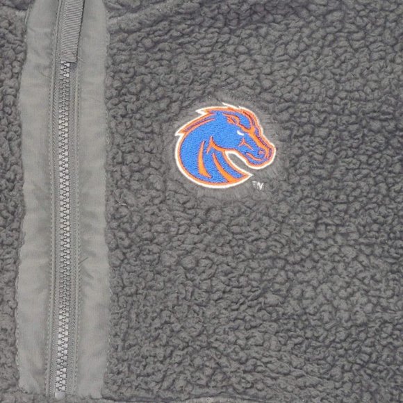 Boise State Broncos Gray Sherpa Half-Zip Pullover Jacket XL Captivating BSU - Picture 4 of 10